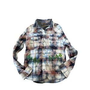 Jachs Girlfriend x Trippy Bunny Bea flannel mushroom print top